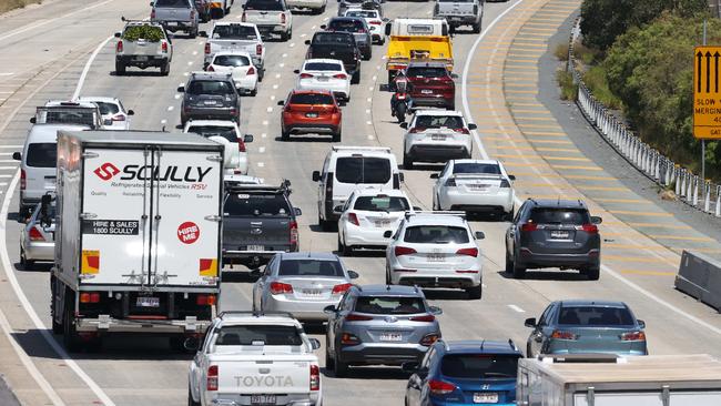 Traffic on the M1 heading south toward the Gold Coast. Picture: Liam Kidston