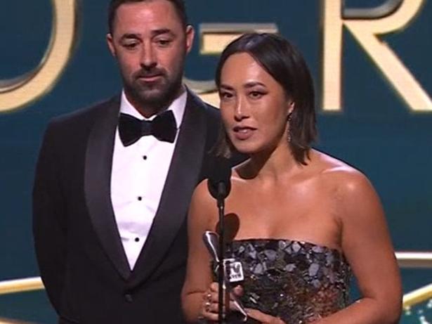 Melissa Leong Andy Lee 2022 Logies. Picture: Channel 9