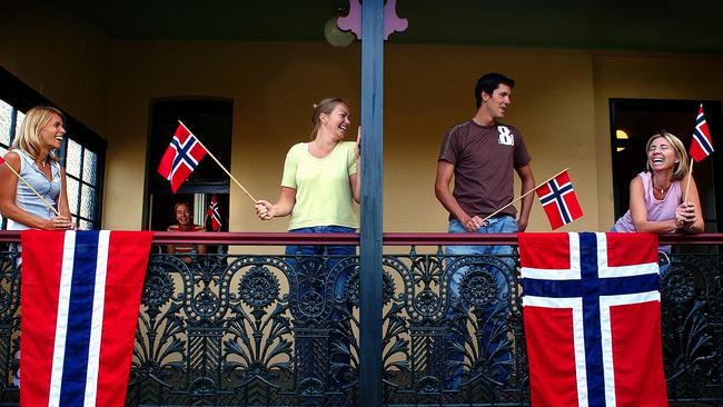 In 2004 Whitehall was bought by the Norwegian Church for Seaman. L-R Anne-Grethe Bergem, Nora Hunt, Benedicte Lindgren, Kjetel Sorlie and Lotte Solsilk Photo Manly Daily