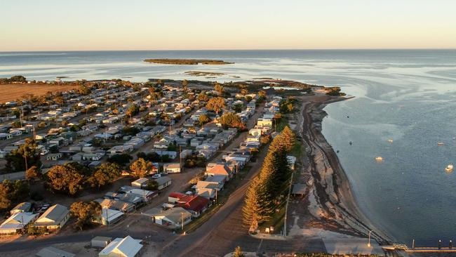 The shack settlement of Fisherman Bay on Yorke Peninsula.