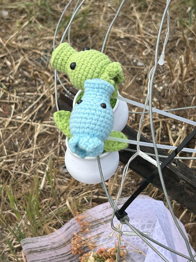 A roadside memorial for a Buckland Park teen killed in a crash in Adelaide's north has grown to several metres as loved ones continue to pay tribute. Picture: Natalie Vikhrov