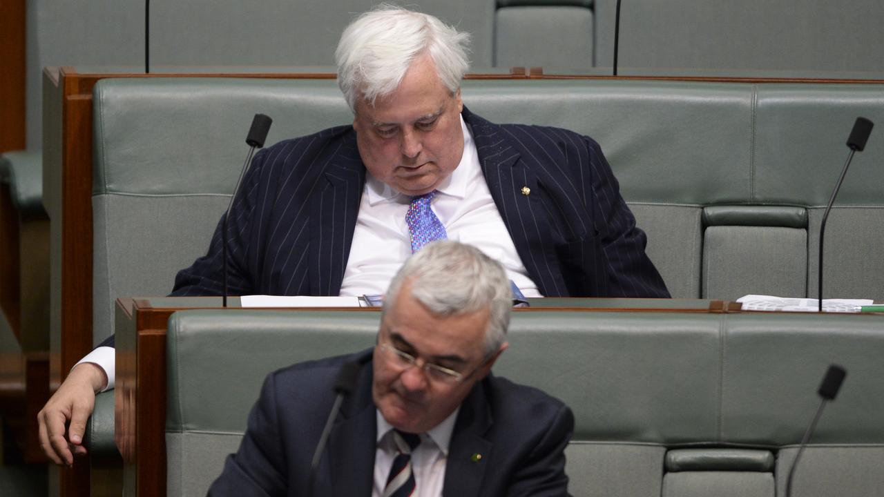 Clive Palmer, when he was the Member for Fairfax, falls asleep during House of Representatives Question Time.