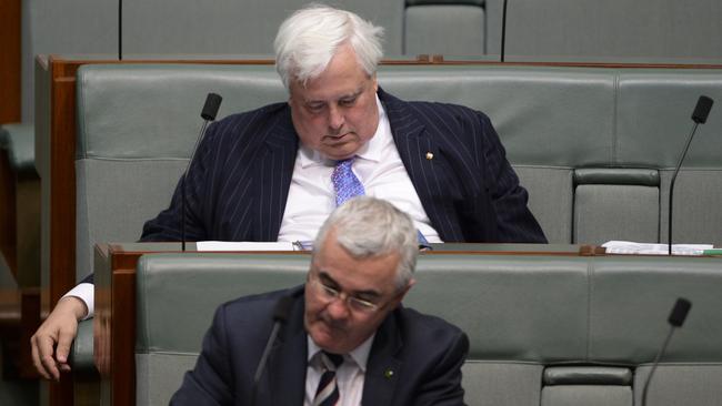 Clive Palmer, when he was the Member for Fairfax, falls asleep during House of Representatives Question Time.