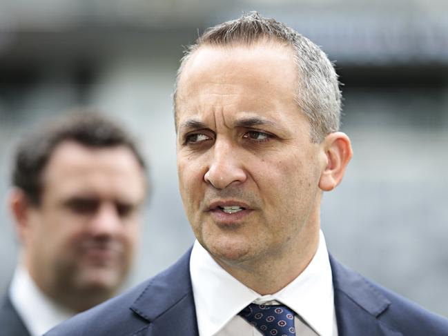 DAILY TELEGRAPH  NOVEMBER 30.2021NRL chief Andrew Abdo speaking at the announcement of the NRL all star clash to be held at Bankwest stadium on the 12th of February 2022. Picture: Adam Yip