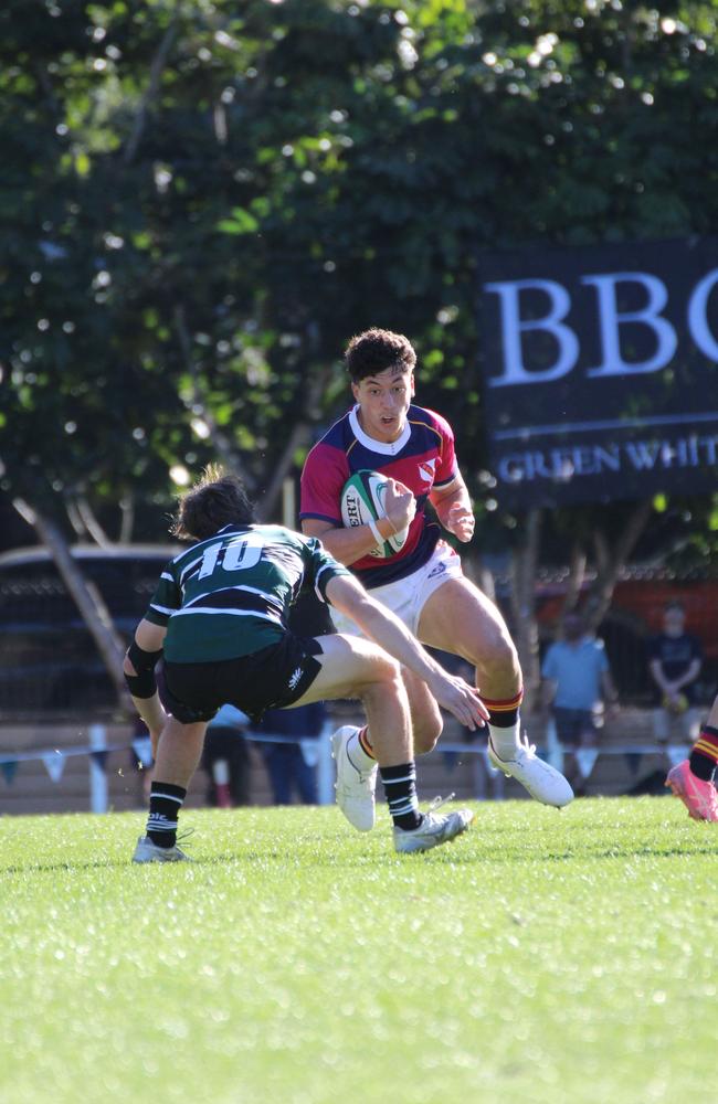 Trent Picot. GPS First XV rugby action between BBC and BSHS.