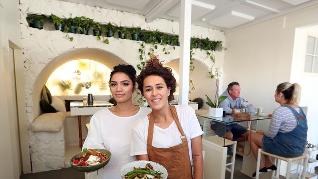 The Milkman's Daughter. Morgan Walsh (Bonita, Fufu, Poke Poke) is opening a new plant-based restaurant in the Mermaid Beach shop once home to Vintage Espresso. Photo of Mary Steel (L) and Morgan Walsh. Photo by Richard Gosling