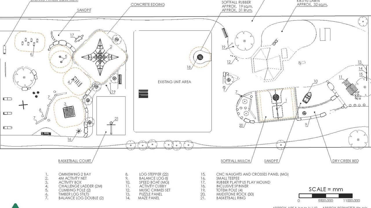 The overall plan for the new Robe Street playground. Picture: Omnitech