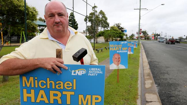 Burleigh MP Michael Hart looks set to be returned after an early swing against him.