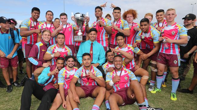 Haas with his Keebra Park teammates. (Glenn Hampson)