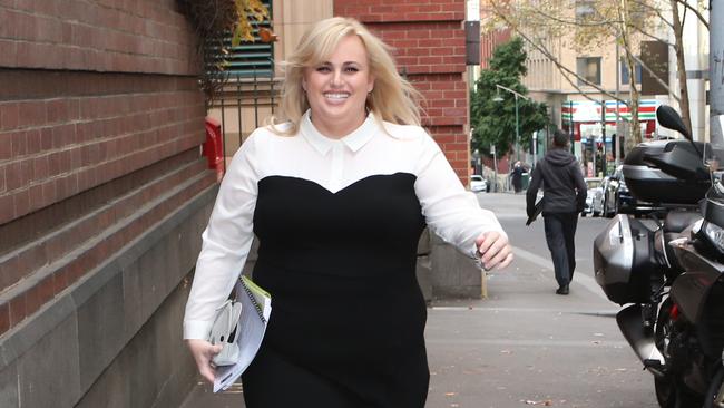 Rebel Wilson arrives at the Victorian Supreme Court. Picture: AAP Image/ David Crosling