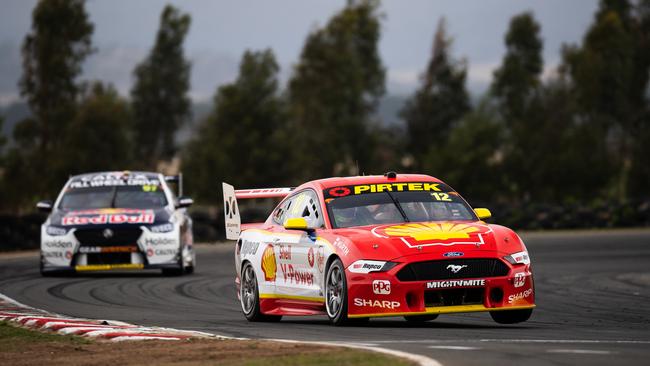 Fabian Coulthard drives the Ford Falcon FGX during the Tasmania SuperSprint 