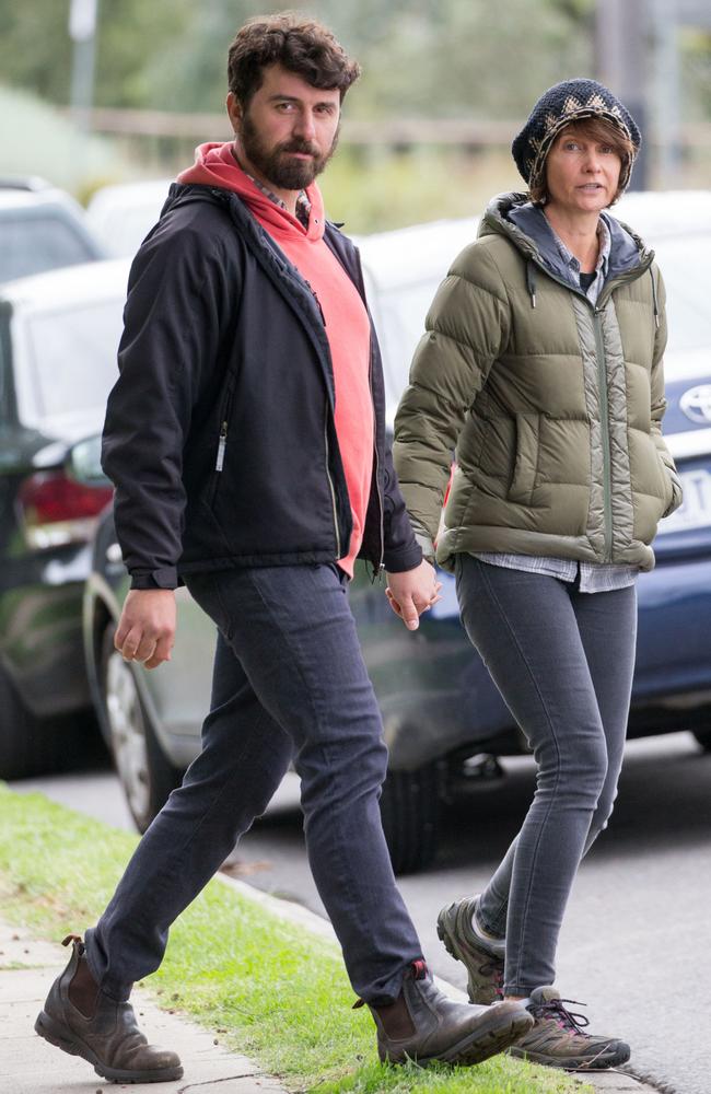 Ruslan Hodorov and his new partner Kylie Baxter are seen walking hand in hand. Picture: Media Mode