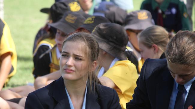 Students from across the Redlands Coast paid their respects. Picture Andrea Macleod
