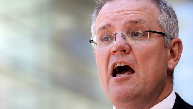 Treasurer Scott Morrison during a press conference in Perth last month. The Treasurer needs to set up a superannuation plan that lowers the need for the aged pension. (AAP Image/Richard Wainwright)