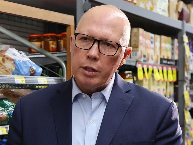 BRISBANE, AUSTRALIA - NewsWire Photos AUGUST 26, 2024: The Leader of the Opposition Peter Dutton met with local shop owners in Mitchelton in Brisbane. Picture: NewsWire/Tertius Pickard