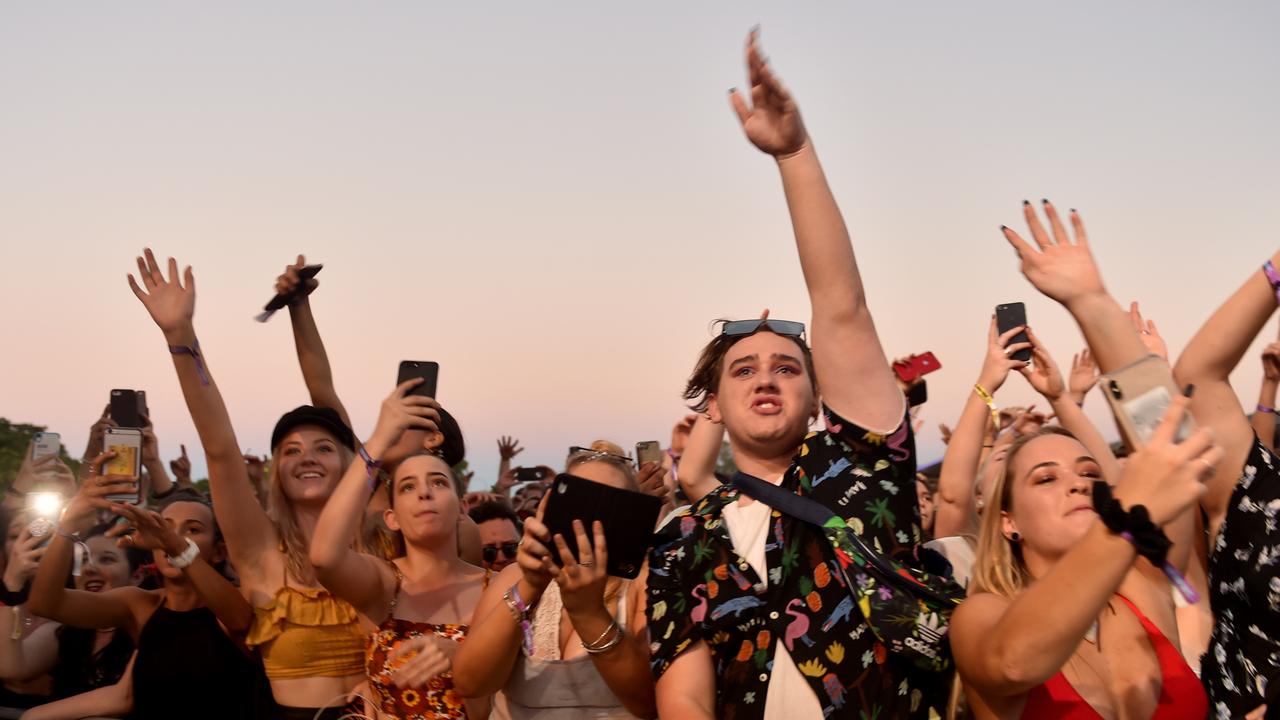 Townsville Groovin the Moo. Part of the crowd in front of the main stage. Picture: Evan Morgan