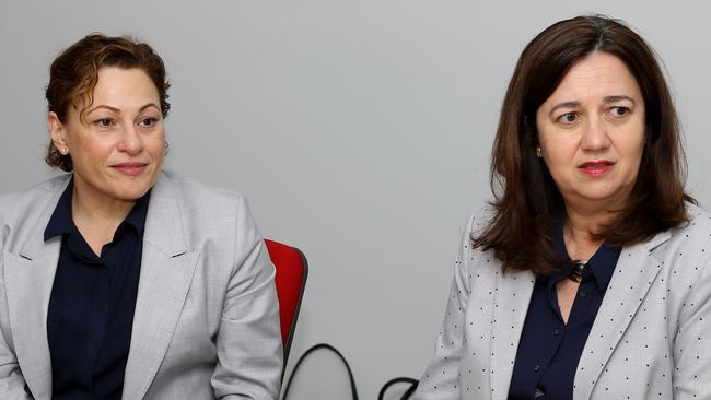 Treasurer Jackie Trad and Premier Annastacia Palaszczuk earlier this year. Picture: David Clark/AAP