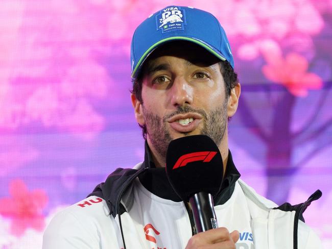 RB's Australian driver Daniel Ricciardo speaks during a talk session as part of the 2024 FIA Formula One World Championship official promotion event hosted by Honda Motor in Tokyo on April 3, 2024, ahead of the weekend's Formula One Japanese Grand Prix in Suzuka. (Photo by Kazuhiro NOGI / AFP)