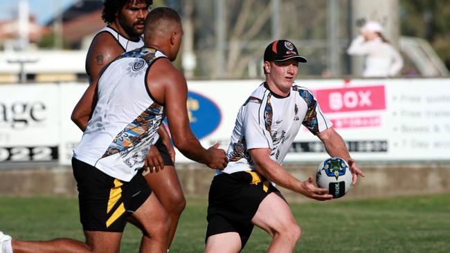 The Indigenous All Stars rugby league squad train at Runaway Bay Junior Leagues club, Runaway Bay, Gold Coast. Photo of Ben Jones.