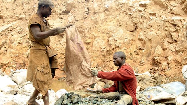Cobalt miners in the Congo. Pic: Reuters