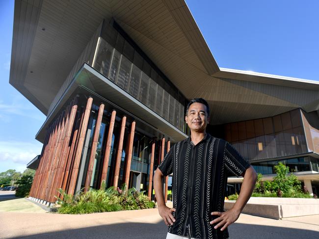 JCU alumni relations co-ordinator Alex Salvador outside the university's Science Innovations Place. Picture: Evan Morgan