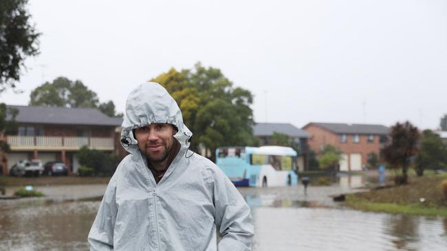 Flood water made its way into Scott Marden’s garage, but not the main residence unlike others in the street. Picture: John Grainger