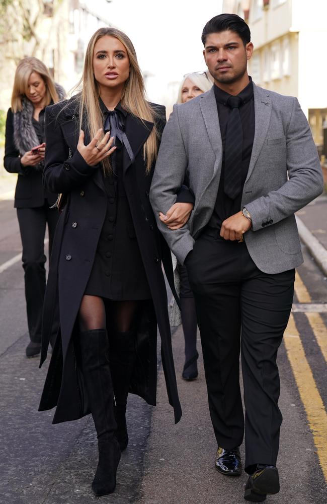 Georgia Harrison and Anton Danyluk outside Chelmsford Crown Court, Essex. Picture: Lucy North/PA/AAP