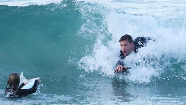 … Before getting stuck in to the surf. Picture: Matrix