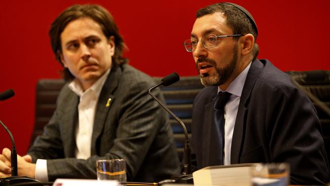 The Great Synagogue board member, Jack Pinczewski, left, and the synagogue’s chief minister, Rabbi Benjamin Elton. Picture: John Appleyard