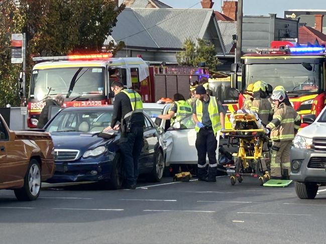 The scene of the crash on Packington Street. Picture: Supplied.