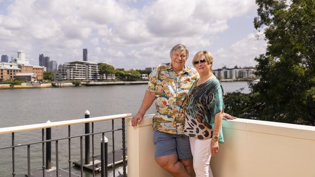 John and Wendy Thorsen take in the riverfront view. Picture: Jeff Camden