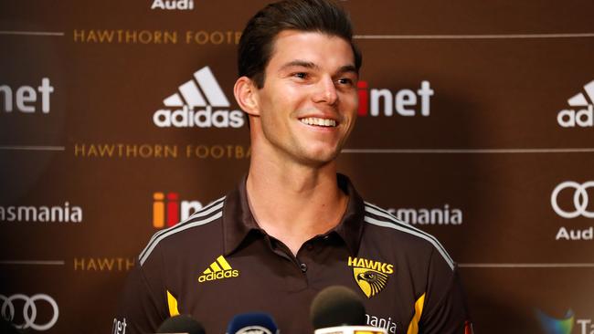 New Hawks recruit Jaeger O'Meara was traded from Gold Coast Suns.