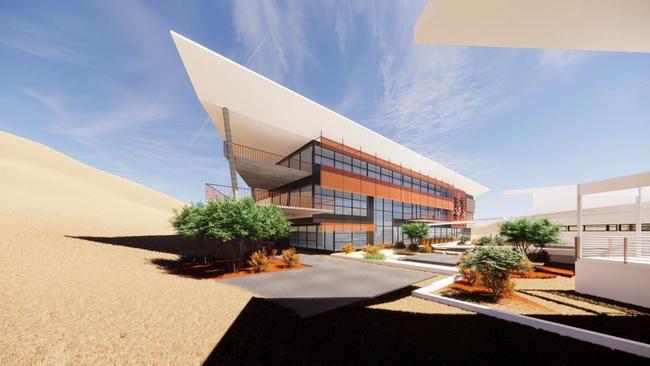 Designs of the new three-storey office building proposed by the Central Land Council for their Alice Springs headquarters.