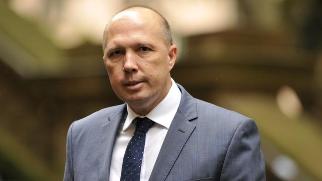 Peter Dutton’s speech describes a “modern phenomena” where one side of the argument attempts to “beat people in to submission”. Picture: AP