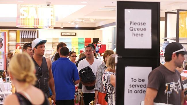 Demand for sales and a good bargain at Myer. 