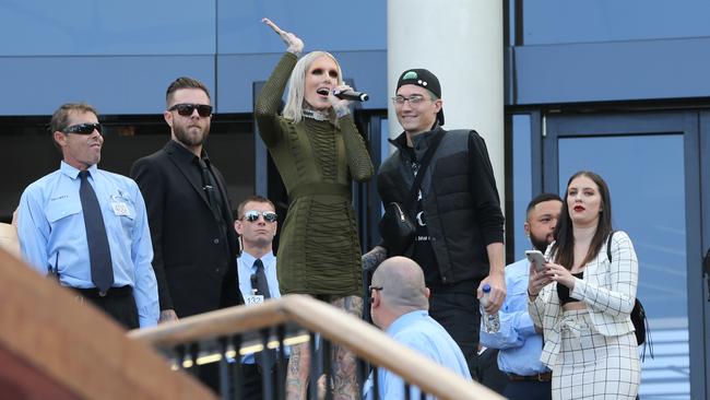 Beauty influencer Jeffree Star at Pac Fair today. Thousands of fans turned out for the meet and greet. Picture Glenn Hampson