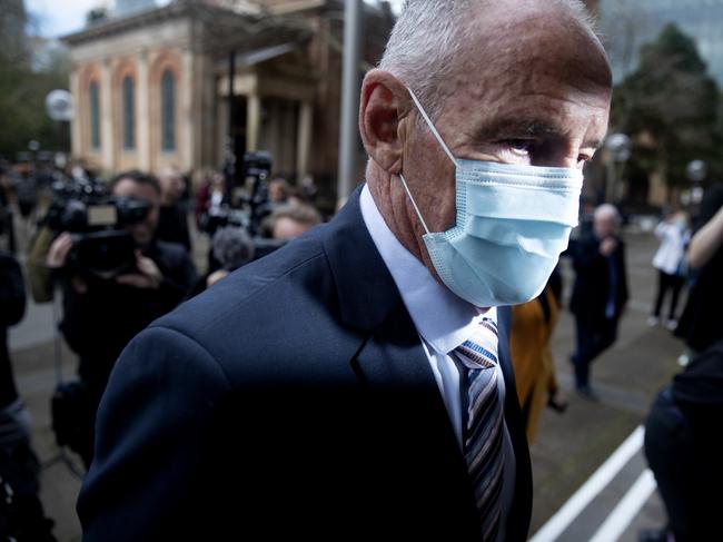 Chris Dawson arrives at Supreme Court for the verdict in his trail on Tuesday, 30 August 2022. Picture: Nikki Short