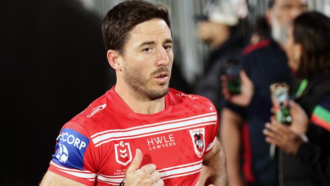 AUCKLAND, NEW ZEALAND - AUGUST 25: Captain Ben Hunt of the Dragons runs out for the round 26 NRL match between New Zealand Warriors and St George Illawarra Dragons at Mt Smart Stadium on August 25, 2023 in Auckland, New Zealand. (Photo by Dave Rowland/Getty Images)