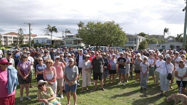 Friends of Currumbin supporters gather for a meeting to discuss the Tugun to Bilinga Oceanway. Picture: Regi Varghese