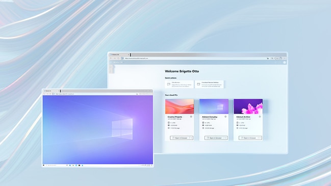 Windows 365 in the cloud. It looks like regular Windows on your PC.