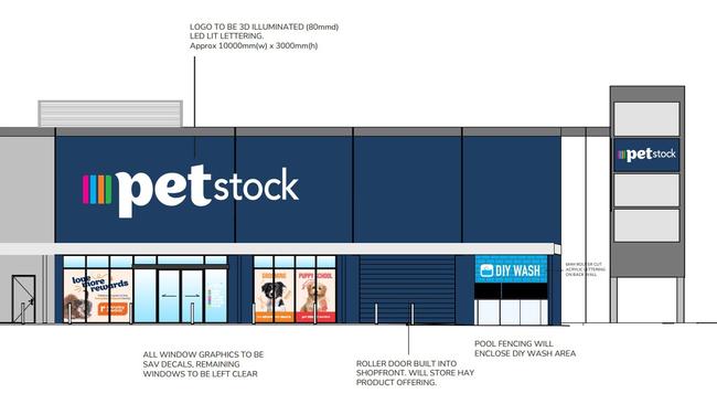 Render of the Petstock building under construction next to Fairfield Central shopping centre. Picture: Supplied.