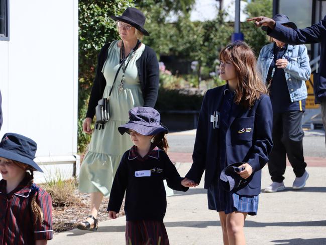 Ballarat Christian College preps started their first morning with Year 12 buddies. Picture: Ballarat Christian College