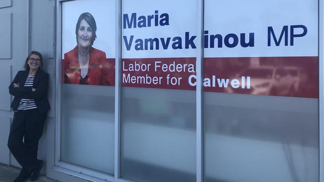 Calwell federal Labor MP Maria Vamvakinou outside her current office in Keilor Downs — now in the electorate of Fraser.