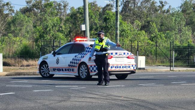 Police at the Norman Road intersection directing traffic.