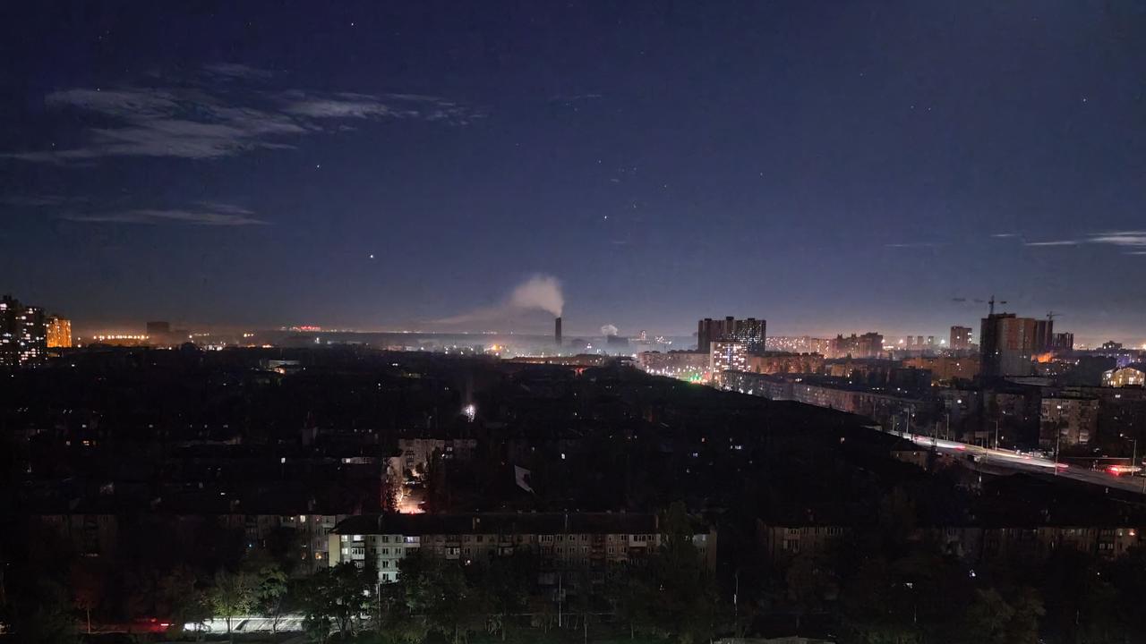 A view of Kyiv during a rolling blackout of parts of districts of the Ukrainian capital following rocket attacks to critical infrastructures, amid the Russian invasion of Ukraine. Picture: Eugene Kotenko / AFP.