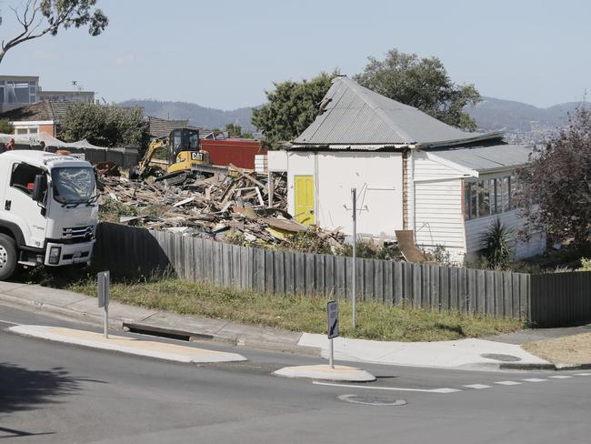 Demolition under way at the Mt Stuart home.