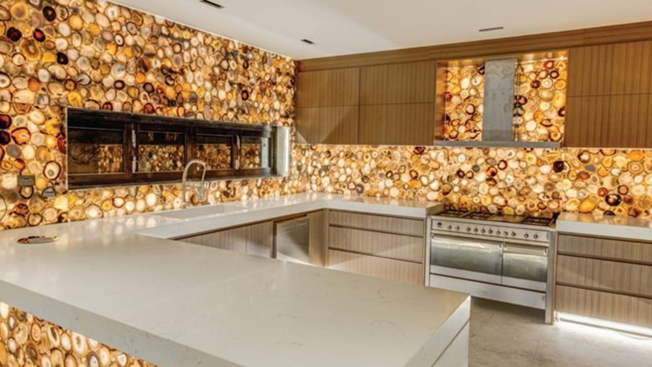 The kitchen in the $3.5 million Lidcombe mansion which also boasts a basement carpark with room for 13 vehicles.