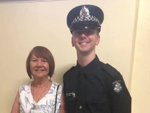 Eliza Anderson with her 28-year-old grandson Constable Josh Prestney.