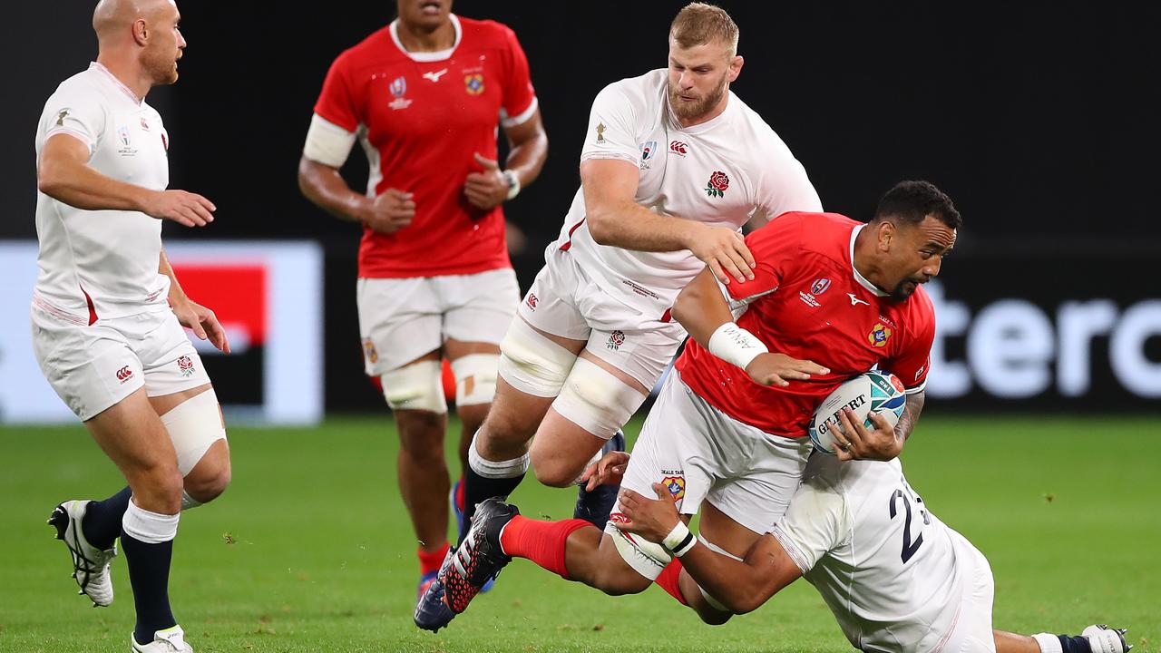 Nasi Manu of Tonga is one of the most incredible stories of the cup. (Photo by Mark Kolbe/Getty Images)