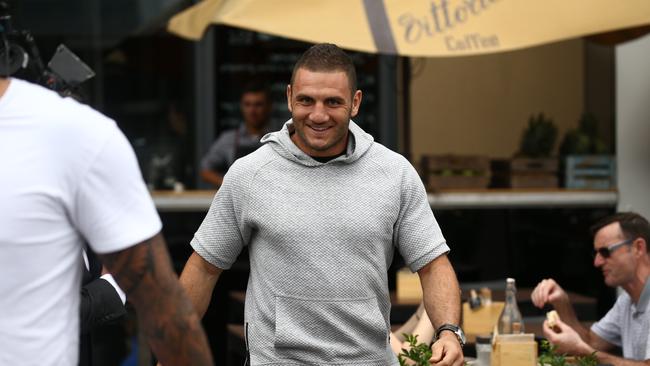 Pictured is Robbie Farah with NSW Blues team mates on a boat in Pyrmont today for a team bonding cruise in Sydney Harbour. Picture: Tim Hunter.